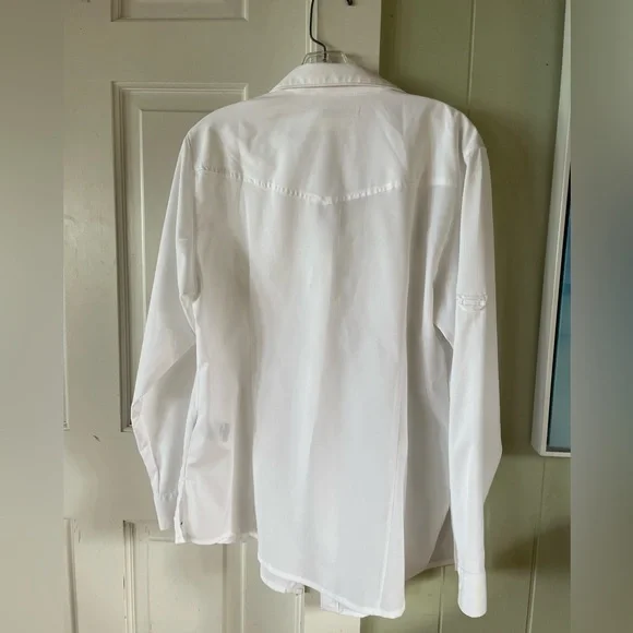 Columbia Omni Shade Sun Protection White Long Sleeve Shirt XL EUC - Picture 2 of 10